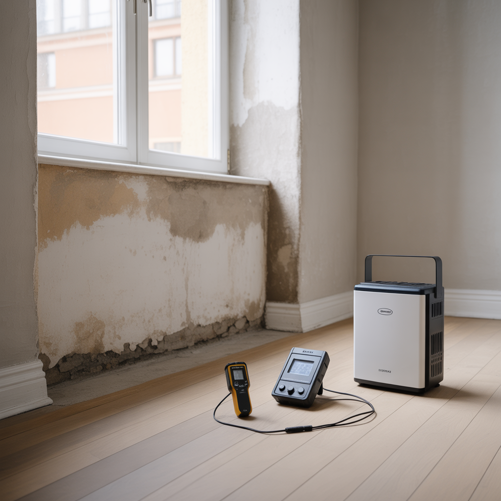 fuktskador bakom farg felsokning matning och atgarder